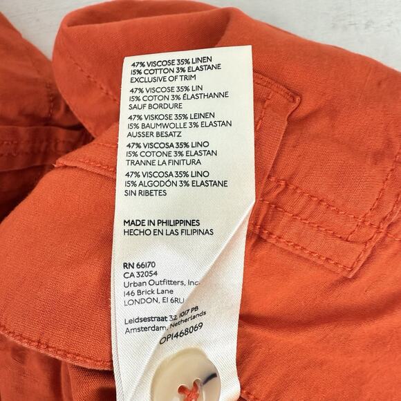 Anthropologie Maeve The Naomi Wide-Leg Flare Pants Plus Size 26W Orange Preppy - Picture 12 of 16